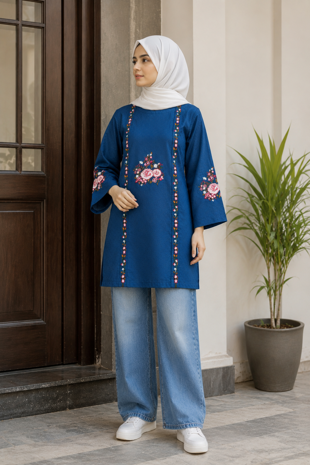 Women Embroidered Short Kurti