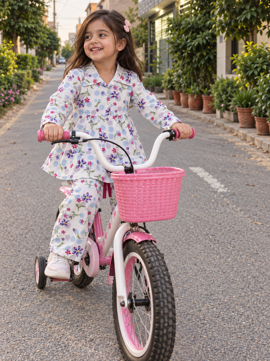 VEXI Girls' Floral Winter Co-ord Set