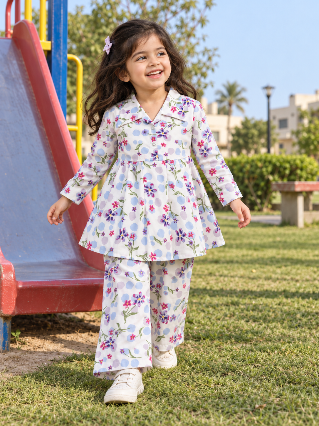 VEXI Girls' Floral Winter Co-ord Set