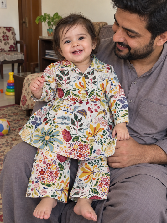 VEXI Girls' Floral Winter Co-ord Set