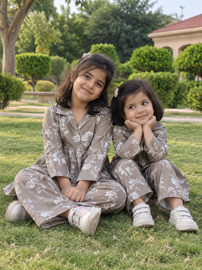 VEXI Girls' Floral Winter Co-ord Set