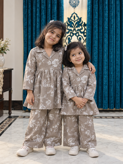 VEXI Girls' Floral Winter Co-ord Set