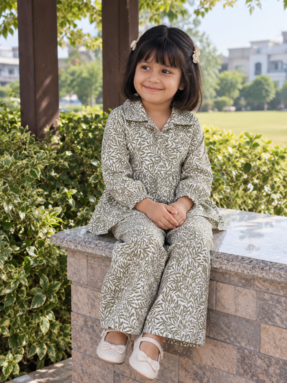 VEXI Girls' Floral Winter Co-ord Set