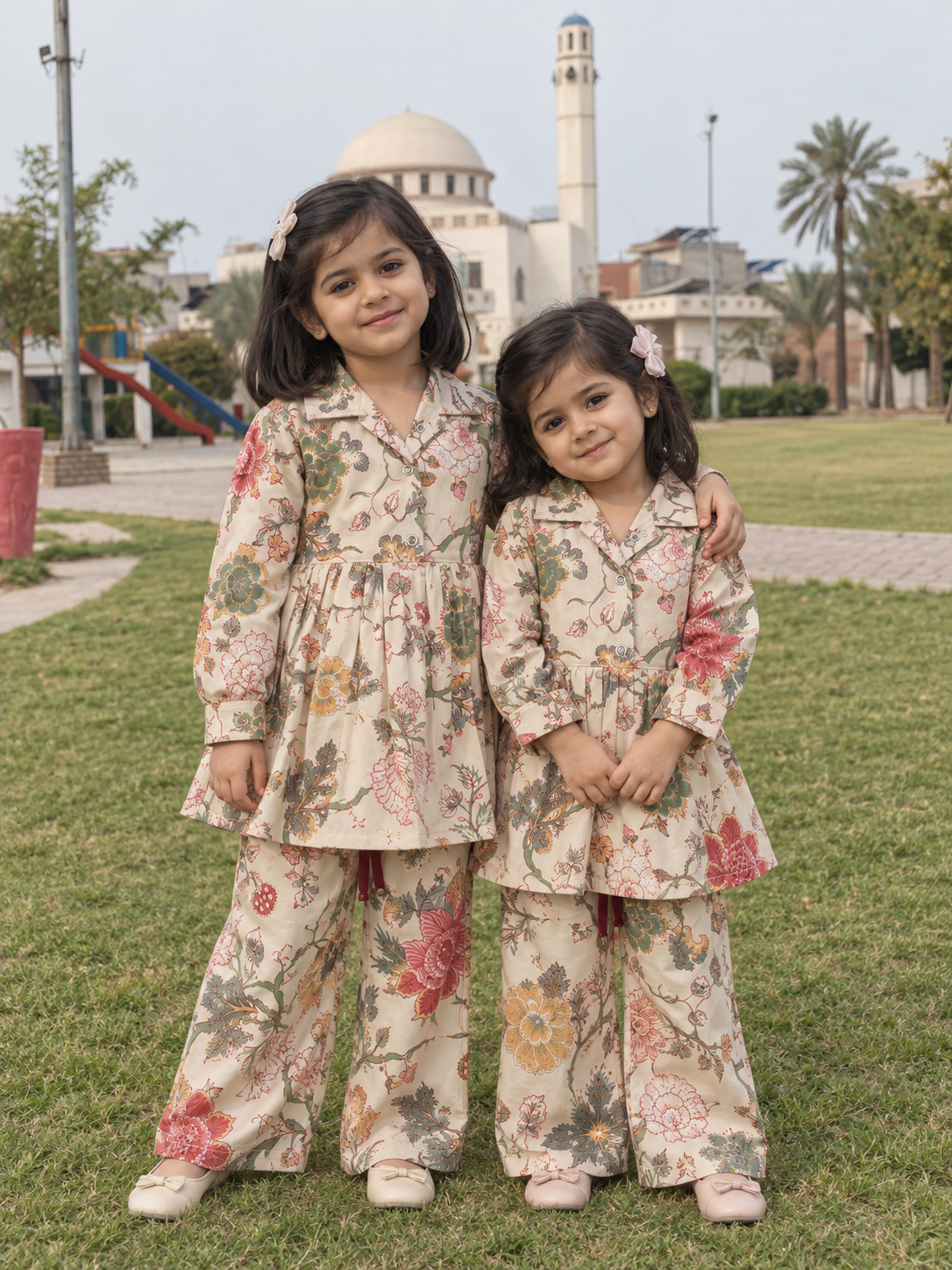VEXI Girls' Floral Winter Co-ord Set