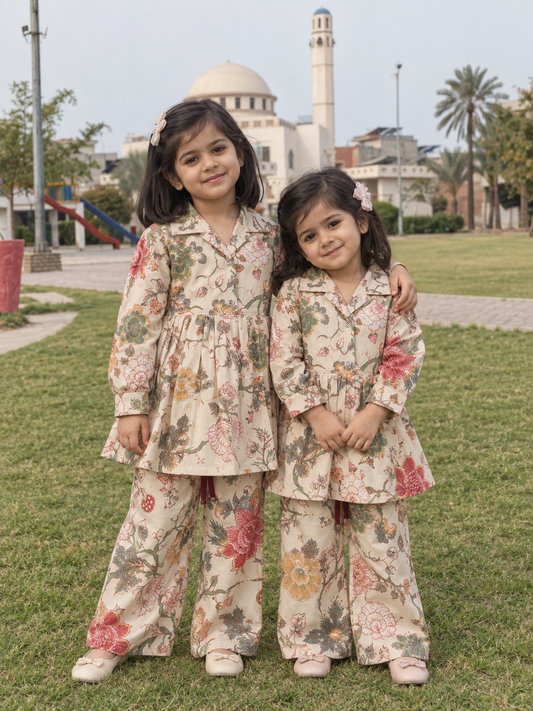 VEXI Girls' Floral Winter Co-ord Set