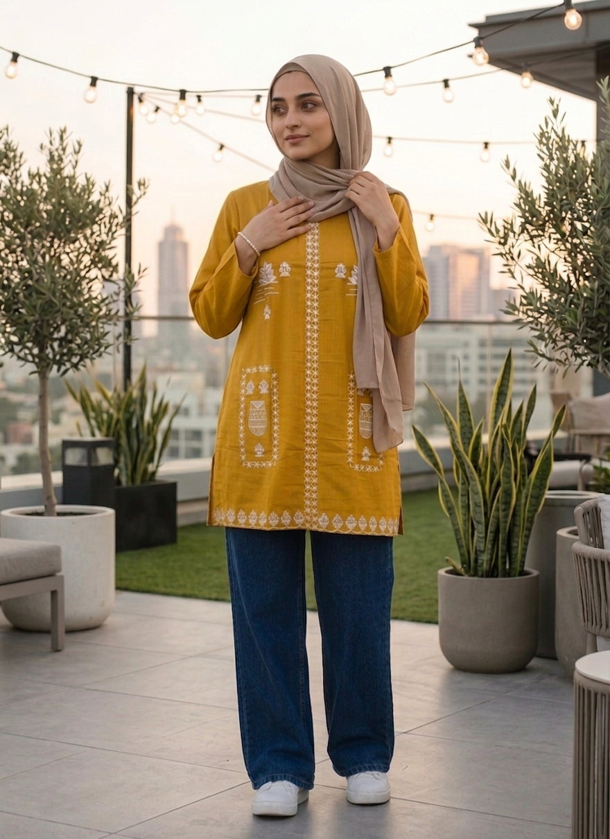 Women Embroidered Short Kurti