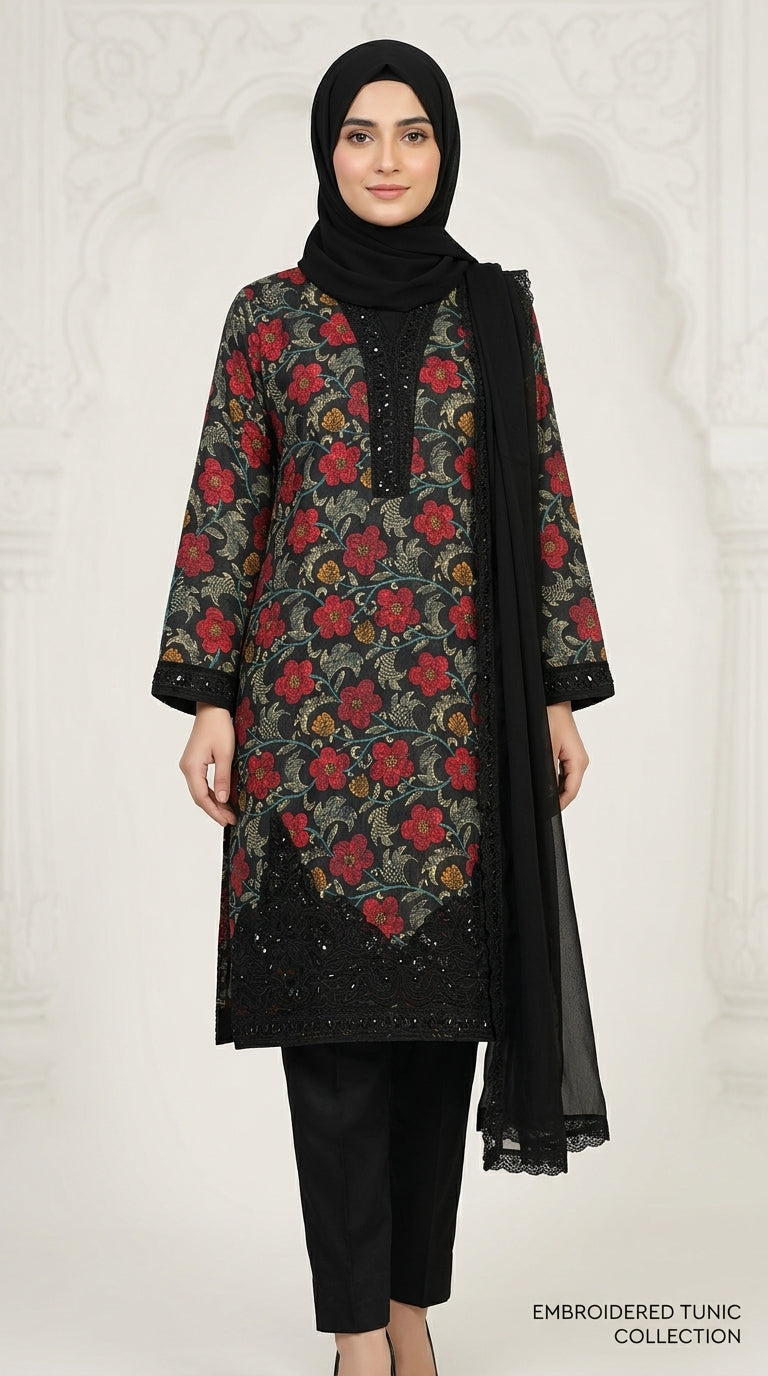 Floral Embroidered & Embellished Shirt
