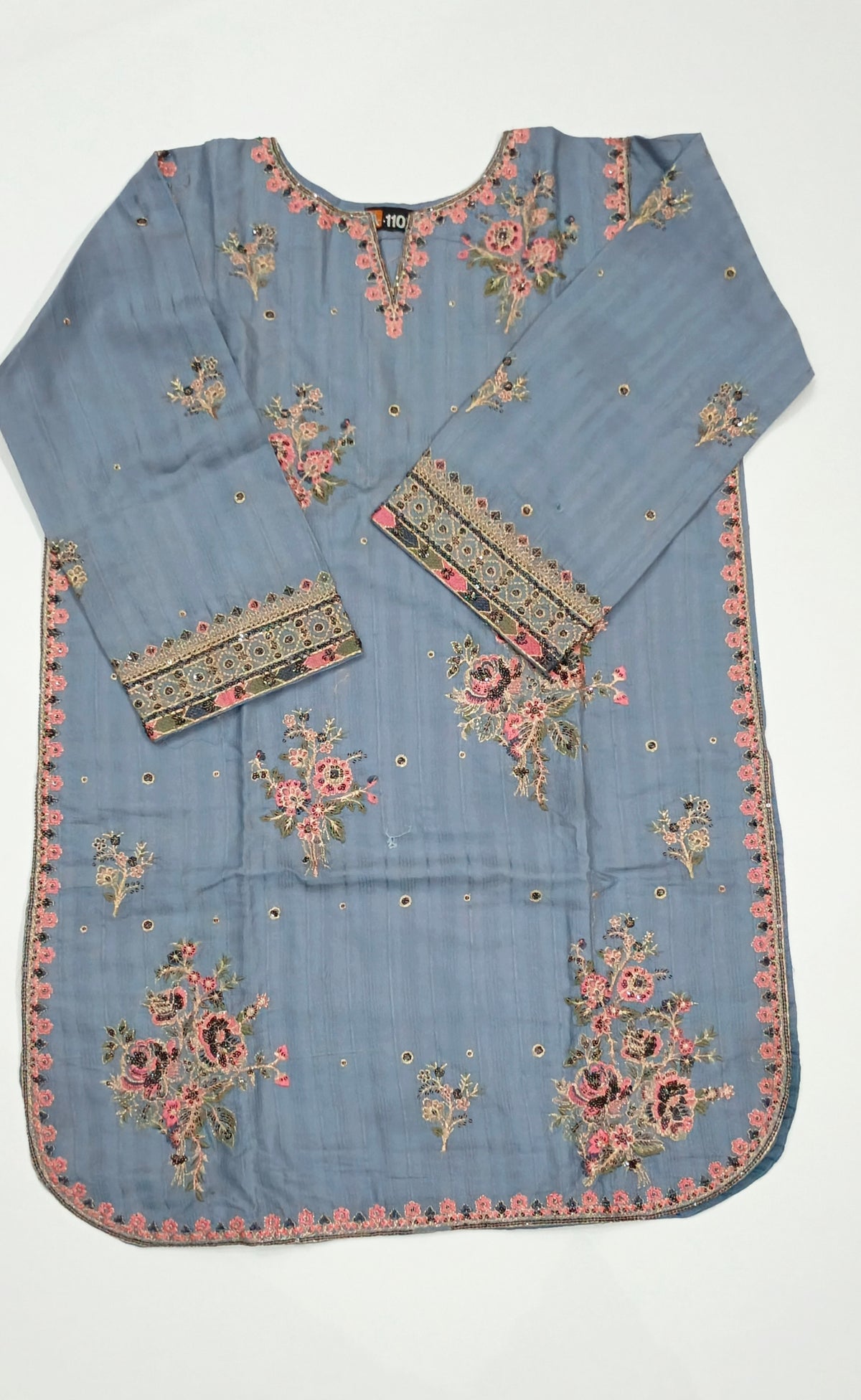 Floral Embroidered Short Shirt