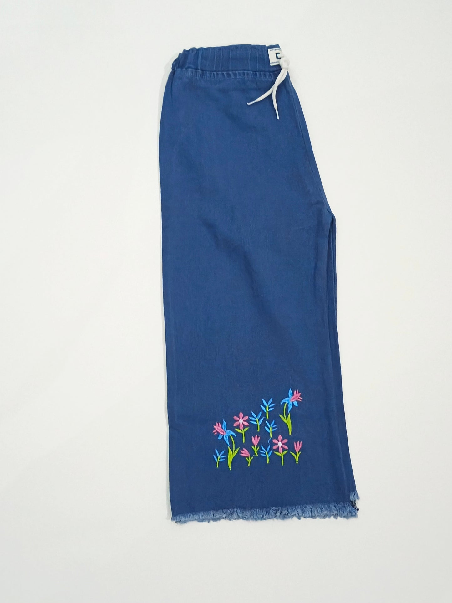 Kids Embroidered Wide-Leg Jeans