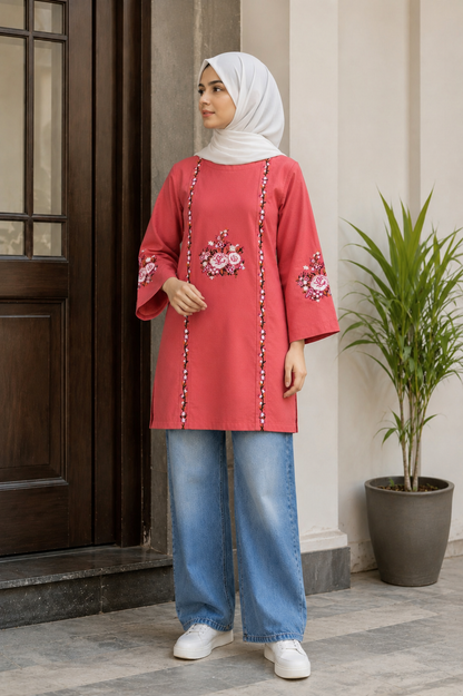 Women Embroidered Short Kurti