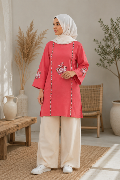 Women Embroidered Short Kurti