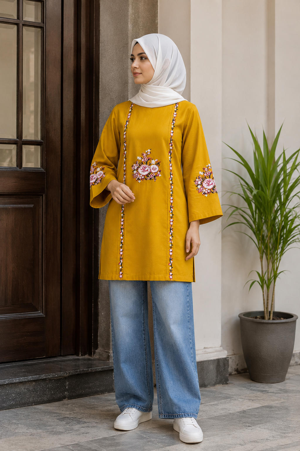 Women Embroidered Short Kurti