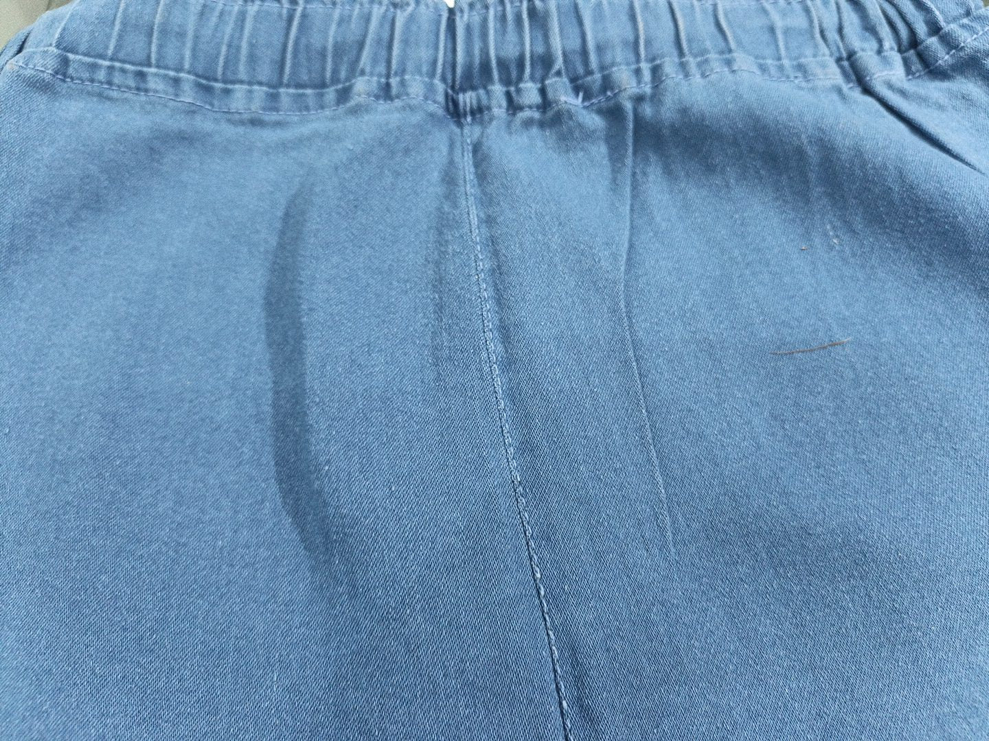 Embroidered Free Size Wide Leg Jeans Pant - Blue Garden