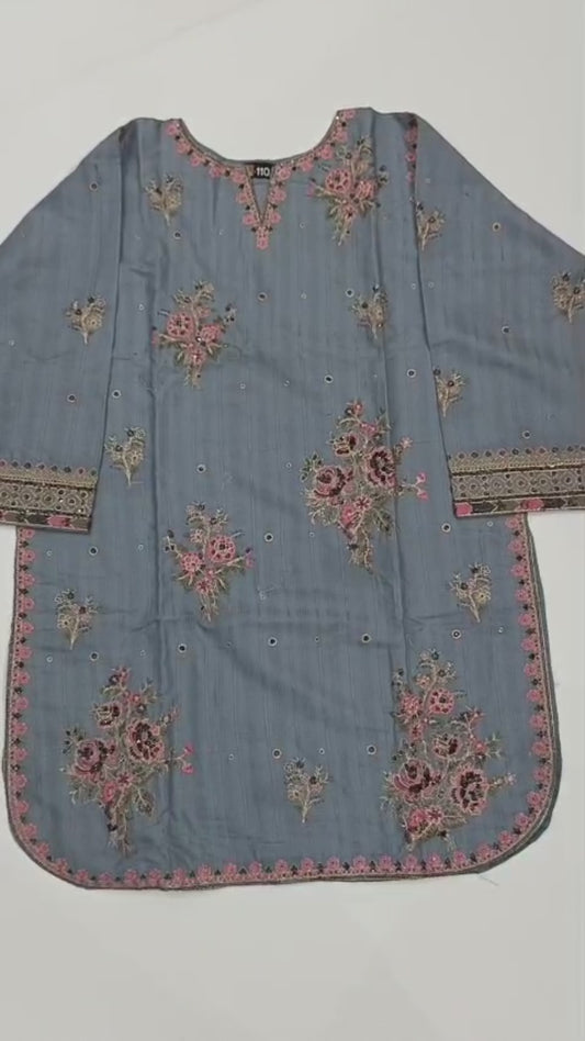 Floral Embroidered Short Shirt