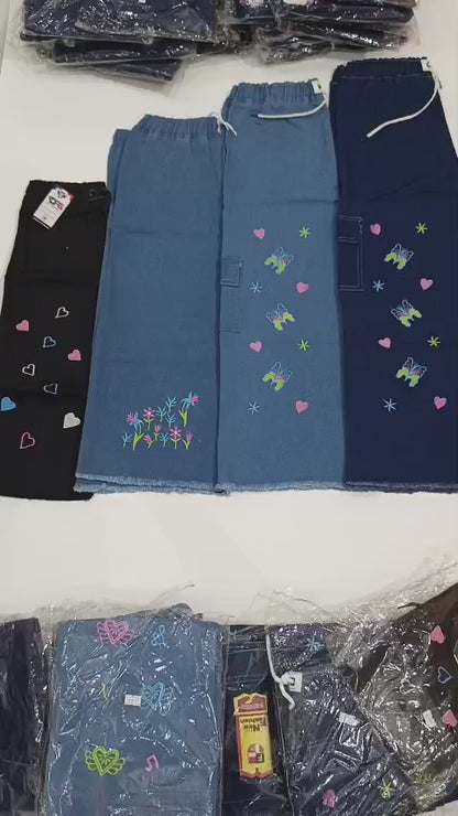 Little Girls Embroidered Jeans Pant